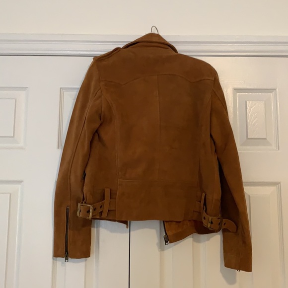 Lucky Brand Suede Camel-coloured Motorcycle Jacket - Picture 4 of 6